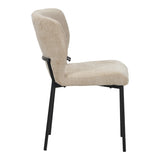 Scaun confortabil Mavier , Modern, Material Textil Bej, Picioare Metal Negru, 48x61.5x82cm