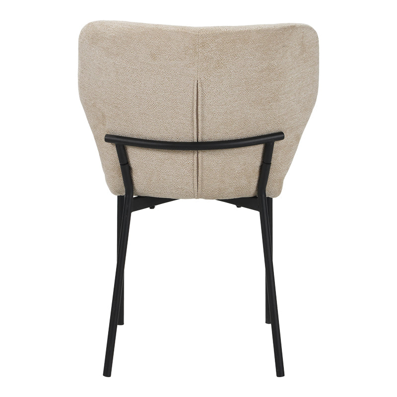 Scaun confortabil Mavier , Modern, Material Textil Bej, Picioare Metal Negru, 48x61.5x82cm