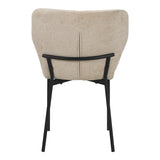 Scaun confortabil Mavier , Modern, Material Textil Bej, Picioare Metal Negru, 48x61.5x82cm