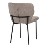 Scaun confortabil Mavier, Stil Modern, Stofă Gri-Bej, Picioare Metal Negru, 48x61.5x82cm