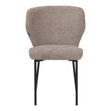 Scaun confortabil Mavier, Stil Modern, Stofă Gri-Bej, Picioare Metal Negru, 48x61.5x82cm