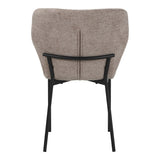 Scaun confortabil Mavier, Stil Modern, Stofă Gri-Bej, Picioare Metal Negru, 48x61.5x82cm