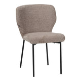 Scaun confortabil Mavier, Stil Modern, Stofă Gri-Bej, Picioare Metal Negru, 48x61.5x82cm