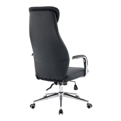 Scaun de birou ergonomic Manager Ferka, piele ecologica neagra, 64x71x120-128 cm
