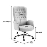 Scaun de birou manager cu ergonomic Kaline Bej, 69x79x115-123cm
