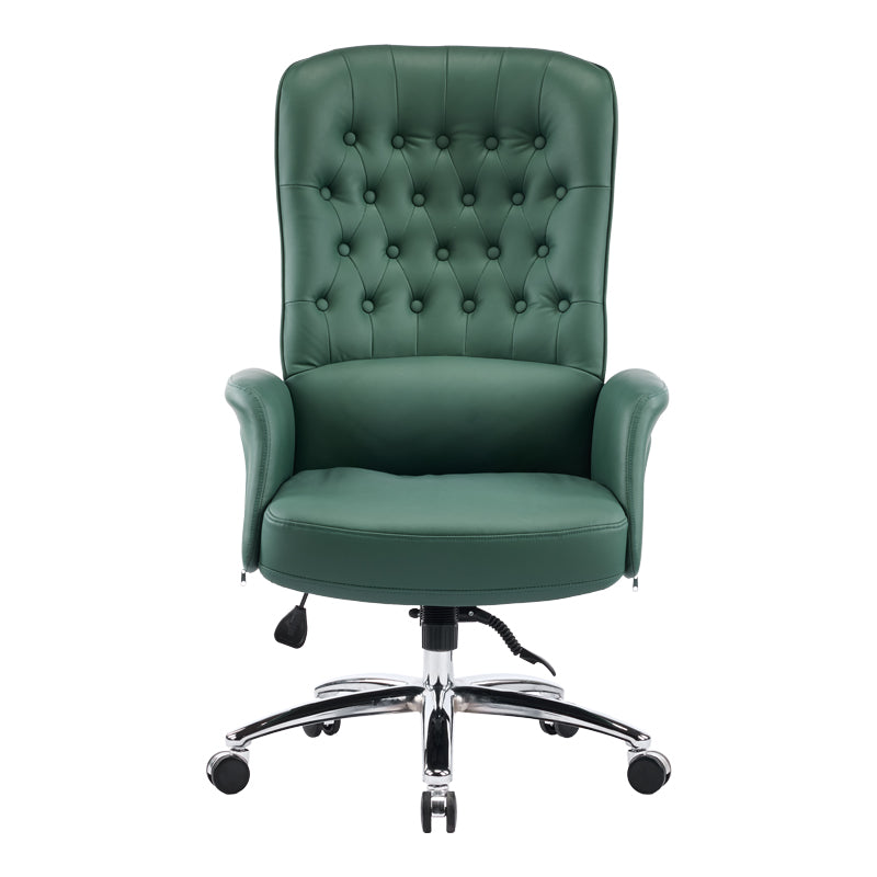 Scaun birou manager cu funcție ajustabilă Kaline, piele ecologică verde, 69x79x115-123cm