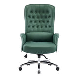 Scaun birou manager cu funcție ajustabilă Kaline, piele ecologică verde, 69x79x115-123cm