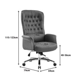 Scaun birou manager cu funcție ajustabilă Kaline, piele ecologică verde, 69x79x115-123cm