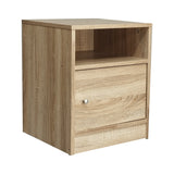 Noptiera Foly cu cabinet din stejar gri 40x40x50cm