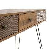 Consolă Boho, Lemn, nuc, 100x50x74 cm