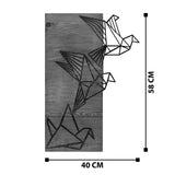 Decorațiune de perete cu funcție decorativă Perdon Pakoworld, Stil modern, Lemn de pin și Metal negru, 30x3x60cm