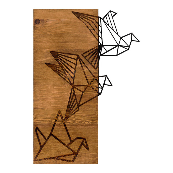 Decorațiune de perete cu funcție decorativă Perdon Pakoworld, Stil modern, Lemn de pin și Metal negru, 30x3x60cm