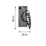 Decor perete cu bufniță Pakoworld, Stil Natural, Lemn de pin și Metal Negru, 36x3x66 cm