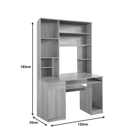 Birou-Biblioteca Computer Desk Novelty, Sonoma 120x55x182 cm