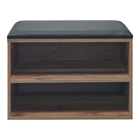 Dulap pantofi cu functie de taburet Kiana, Lemn, Nuc, 60x32x44 cm