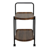 Masă laterală tip roabă cu funcție Whelea, și Metal, Nuc-Negru, 40x60x69 cm