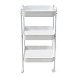 Carucior 3 Niveluri Nedea, Metal Alb, 41x30x77 cm