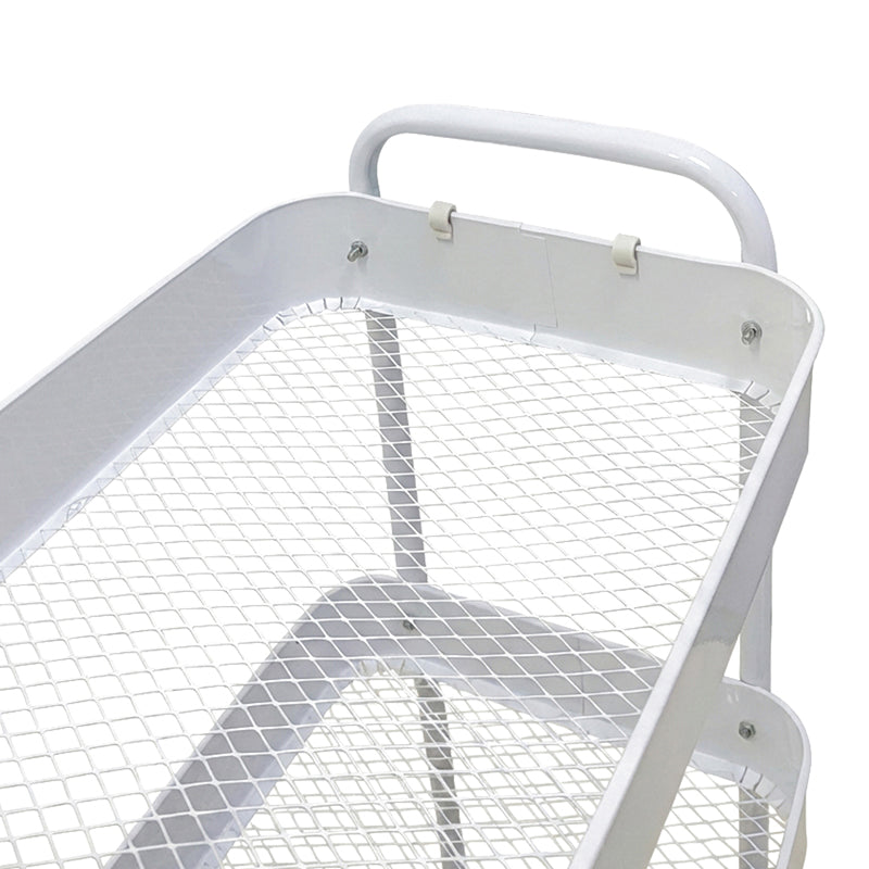 Carucior 3 Niveluri Nedea, Metal Alb, 41x30x77 cm