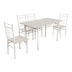 Masa Cu Scaune Set masă dining cu 5 piese, sonoma albe, 110x60x75 cm