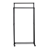 Cuier de podea Ganco din metal, Negru, 74.5x39x157 cm