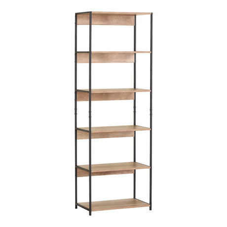 Kaliano stejar-negru metal Bibliotecă 60x35x177 cm