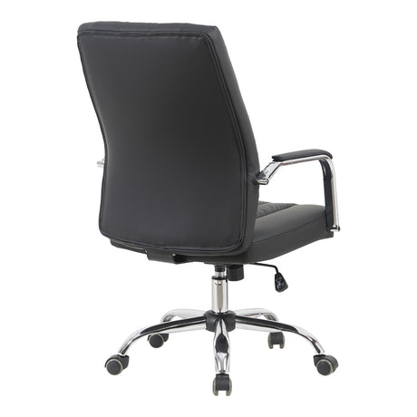 Scaun de birou ergonomic Mido, Manager, Negru, Piele, 58x71x100-106 cm