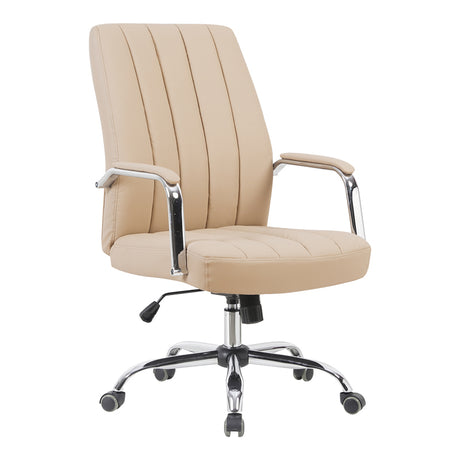 Scaun de birou manager cu funcție ajustabilă Mido, Cappuccino, 58x71x100-106 cm