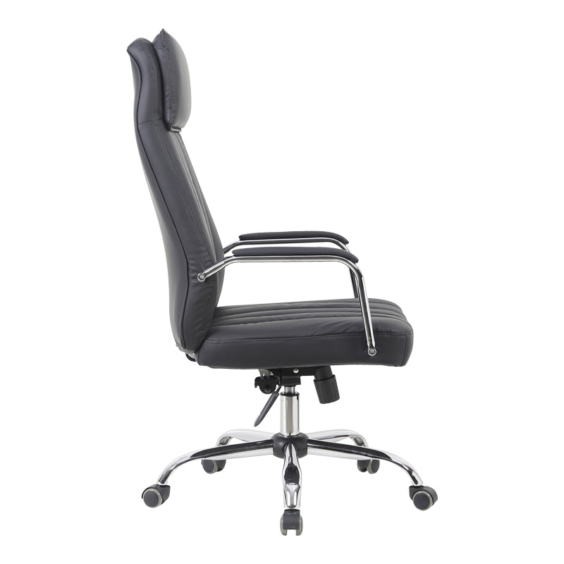 Scaun de birou managerial cu funcție ajustabilă Morales, Piele, Negru, 60x70x118-124cm