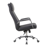 Scaun de birou managerial cu funcție ajustabilă Morales, Piele, Negru, 60x70x118-124cm