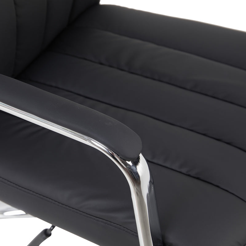 Scaun de birou managerial cu funcție ajustabilă Morales, Piele, Negru, 60x70x118-124cm