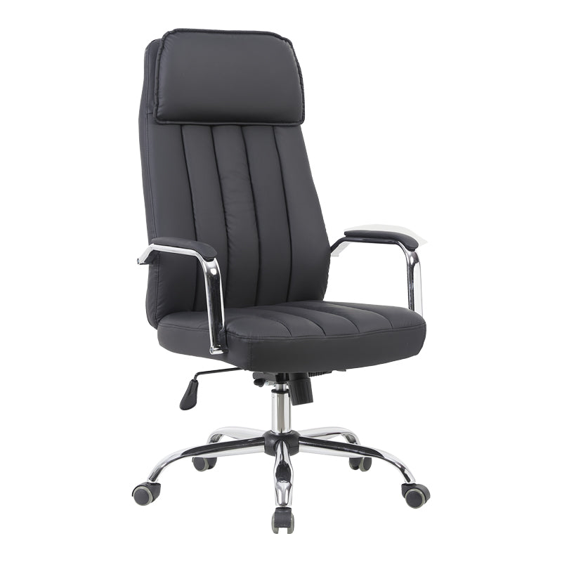 Scaun de birou managerial cu funcție ajustabilă Morales, Piele, Negru, 60x70x118-124cm