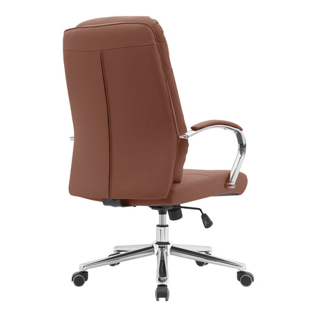 Scaun de birou directorial reglabil Normie, Piele, Maro, 58x65x103-111 cm