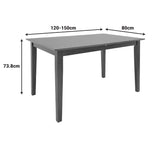 Masă de sufragerie extensibilă Mabor-Houston, Lemn, Nuc, 120-150x80x73, 8 cm