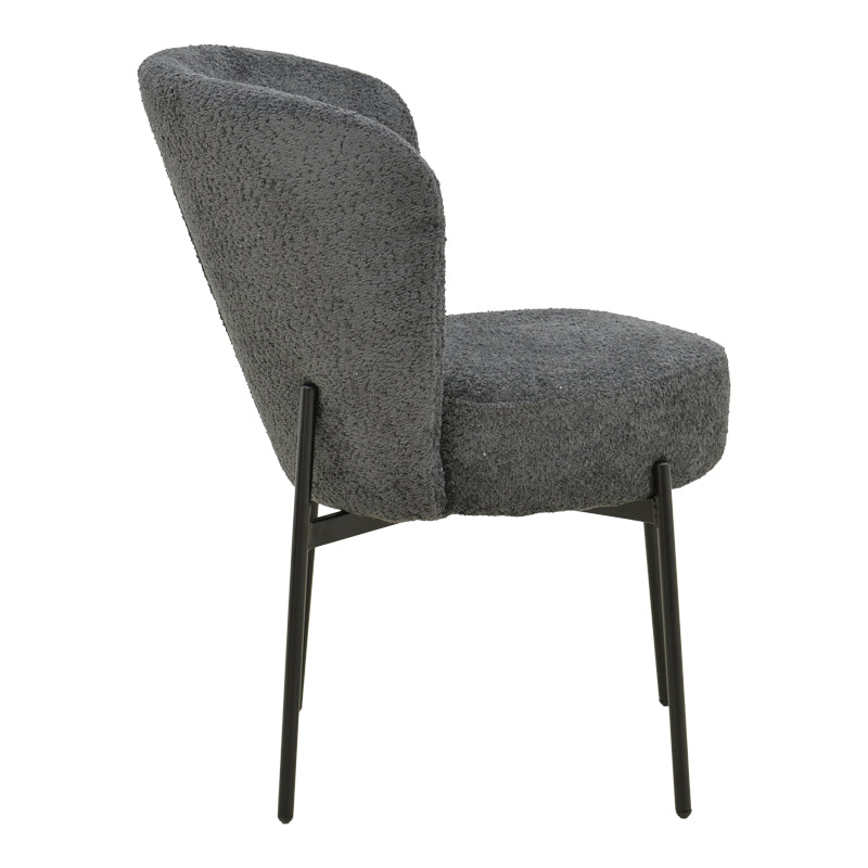 Scaun cu funcție Houlian , Stil Modern, Material textil antracit și metal negru, Dimensiuni 46x66x89cm.