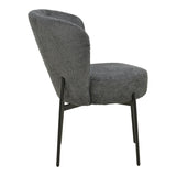 Scaun cu funcție Houlian , Stil Modern, Material textil antracit și metal negru, Dimensiuni 46x66x89cm.