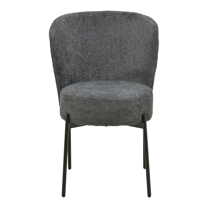 Scaun cu funcție Houlian , Stil Modern, Material textil antracit și metal negru, Dimensiuni 46x66x89cm.