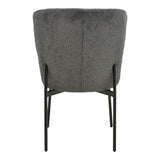 Scaun cu funcție Houlian , Stil Modern, Material textil antracit și metal negru, Dimensiuni 46x66x89cm.