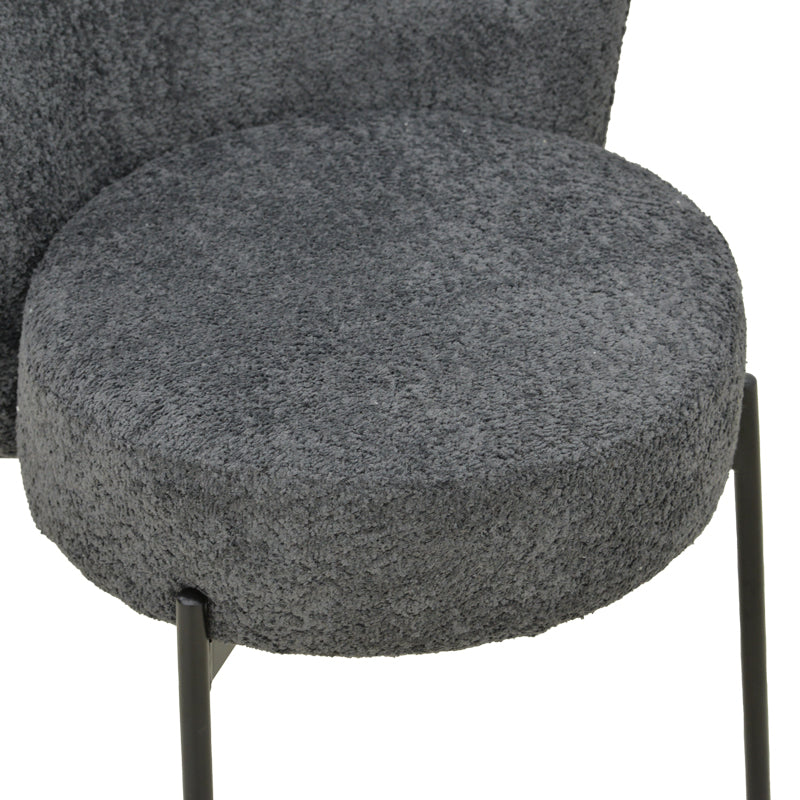 Scaun cu funcție Houlian , Stil Modern, Material textil antracit și metal negru, Dimensiuni 46x66x89cm.