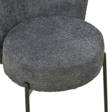 Scaun cu funcție Houlian , Stil Modern, Material textil antracit și metal negru, Dimensiuni 46x66x89cm.