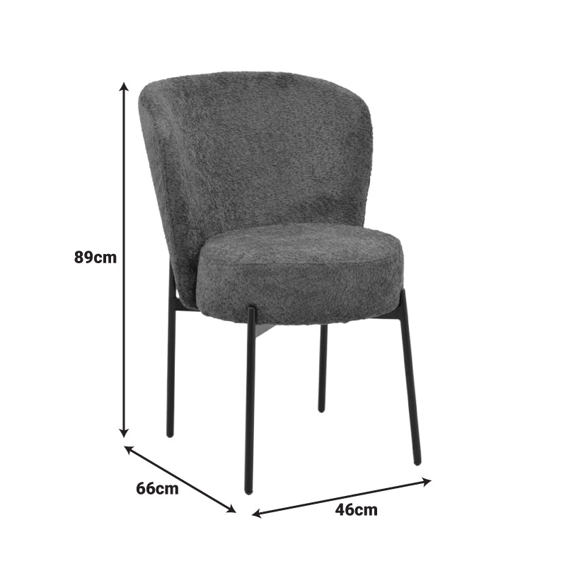 Scaun cu funcție Houlian , Stil Modern, Material textil antracit și metal negru, Dimensiuni 46x66x89cm.