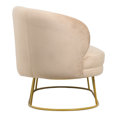 Canapea 2 locuri Rony catifea bej aurii 135x75x85 cm