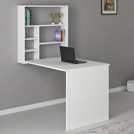 Birou pliabil montat pe perete Ravin alb 63x90x154 cm