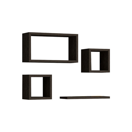 Set rafturi de perete 3 buc Babine  Alb - Antracit - Stejar 84x15x44 cm