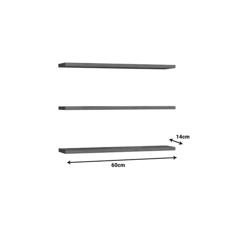 Set 3 rafturi Edna Alb 60x14x1 cm