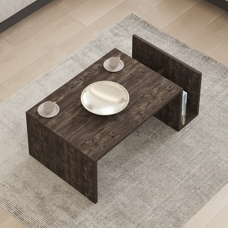 Măsuță de cafea Poko Pakoworld, stil modern, finisaj nuc închis, lemn, 86.8x50x32.4 cm