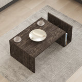 Măsuță de cafea Poko Pakoworld, stil modern, finisaj nuc închis, lemn, 86.8x50x32.4 cm