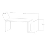 Măsuță de cafea Poko Pakoworld, stil modern, finisaj nuc închis, lemn, 86.8x50x32.4 cm