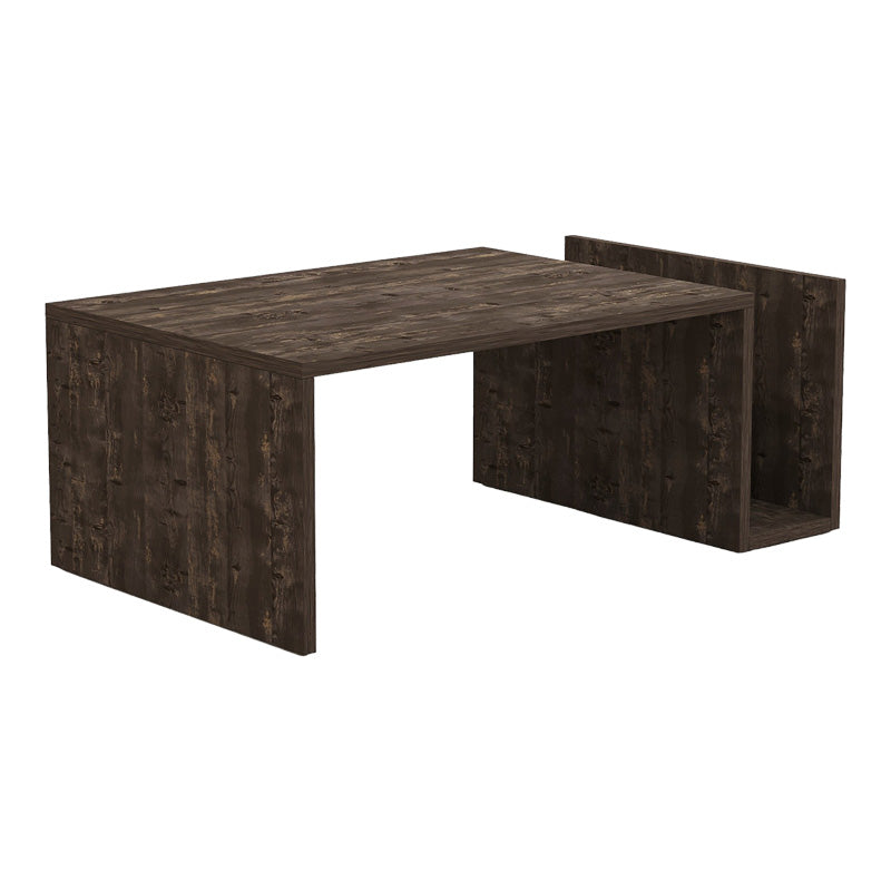 Măsuță de cafea Poko Pakoworld, stil modern, finisaj nuc închis, lemn, 86.8x50x32.4 cm