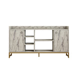 MARBLE WITH GOLD METAL LEGS