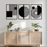 Decorațiune metal Wall deco Harimia set 3 piese negru metal 37x0.15x50cm
